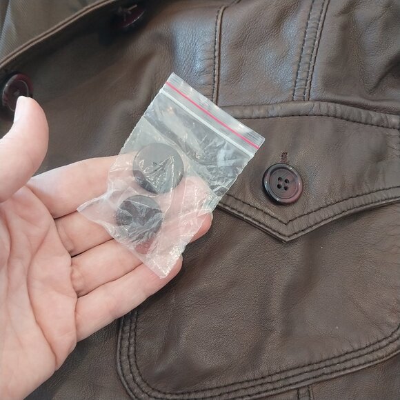 Vintage Wilsons Authentic Leather Jacket Womens Medium / Large Brown Button Up - Picture 7 of 13